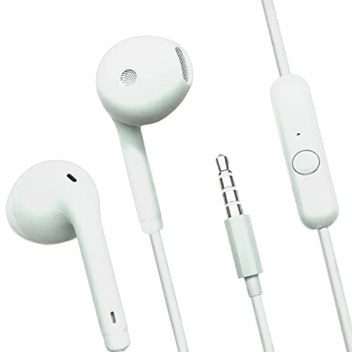 Auriculares de color macaron con cable, auriculares con cable de 3.5 mm con micrófono, auriculares para correr, deportes, gimnasio, auriculares de cable de sonido HiFi con control de botón, estilo de