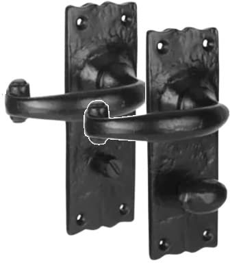 Golden Grace Antique Plain Design Bathroom Toilet Door Handles Lock - 150mm x 52mm