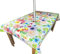 Karina Home Abwischbare Gartentischdecke mit Sonnenschirmloch, helle Blumen, Gartenblumen, rund, 138 cm