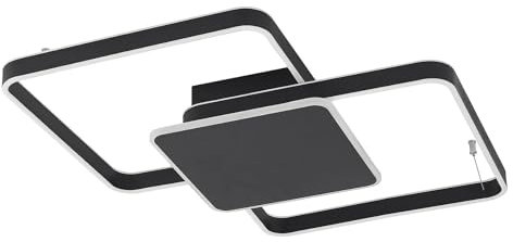 Lucande LED Deckenleuchte 'Kadira' dimmbar (Modern) in Schwarz aus Metall u.a. für Wohnzimmer & Esszimmer (1 flammig,) - Lampe, LED-Deckenlampe, Deckenlampe, Wohnzimmerlampe