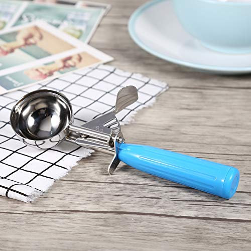 Cuchara para Fruta de Acero Inoxidable, 1 Cuchara Práctica para Helado de Fruta de Acero Inoxidable con de Plástico Herramienta de Cocina Caliente (5,7 CM)