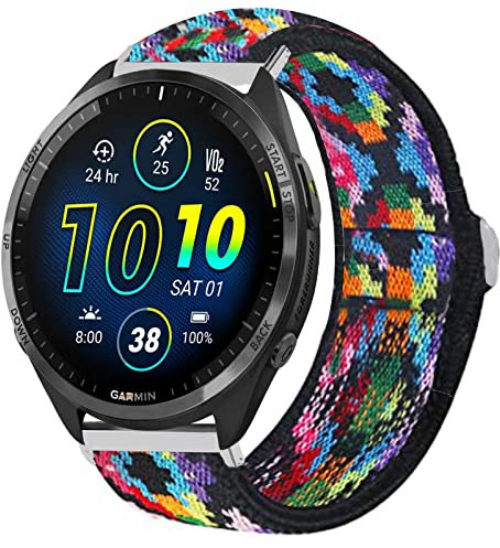 Blueshaweu Para Garmin Forerunner 965 Smartwatch Pulsera Ajustable Tela, Suave y Elástica Correa de Repuesto para Garmin Forerunner 965/Forerunner 265 46 mm Smartwatch