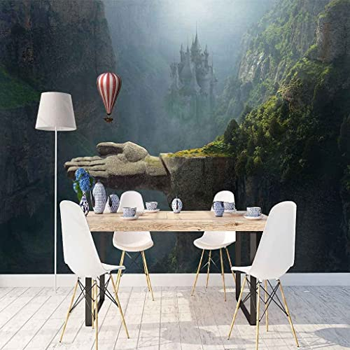 Tapete Steintal Burg Tapeten 3D-Papiere Wohnkultur Papier Wandbild Tapete Tapeten Für Wohnzimmer Schlafzimmer Wände Papier Abziehen Und Aufkleben Selbstklebendes Wandfoto 400(B) x280(H) cm