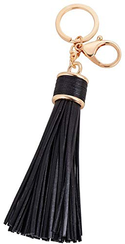Black Charm Leder Quaste Schlüsselanhänger Handtasche Tasche Geldbörse Zubehör Anhänger Schlüsselanhänger Feine Handwerkskunst Schön und geschickt