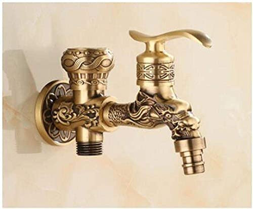 Armaturen,Messing Garten Wasserhahn Outdoor Waschmaschine Wasserhahn Antik Messing Finish Stil 18 good