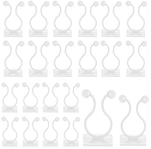 Honatrv 100 Stück Plant Clips, 2 Größen Pflanzenclips Weiß Pflanzenhalter Wand Clip Pflanzenklammerm Kletterpflanze Befestigungsklammern zur Unterstützung und Befestigung von Pflanzen(25mm, 20mm)