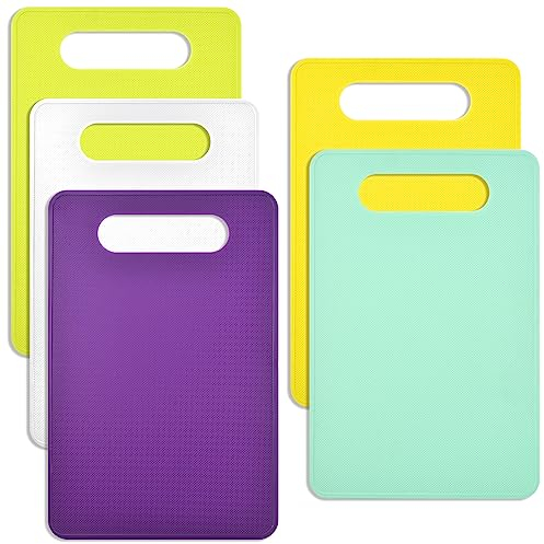 Cisolen 5 PiezasTablas de Cortar de Plástico Tabla de Cocina de Colores Alimento Tablas de Cortar Antideslizante BPA-Libre Para Pescado, Verduras, Frutas, Apta Para Lavavajillas
