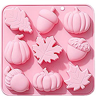 Linsition Halloween Moule en Silicone Citrouille, Silicone Citrouille Feuilles D'érable Moule Automne Fondant Moules pour La Récolte d'automne Halloween Gâteau Décorations Moule