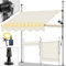 tillvex Store de Balcon 200 cm Sable avec LED avec manivelle - sans perçage - Résistant aux UV et réglable en Hauteur - Protection Solaire étanche