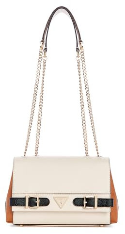 GUESS Levante Convertible Xbody Flap Bag Cognac Multi
