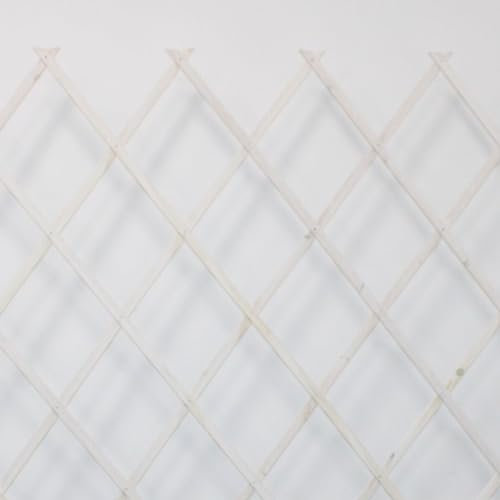 Celosía Extensible de Madera Elegante en Blanco - Decoración Versátil y Duradera para Jardín y Hogar (0,5X1,5M, Blanco)