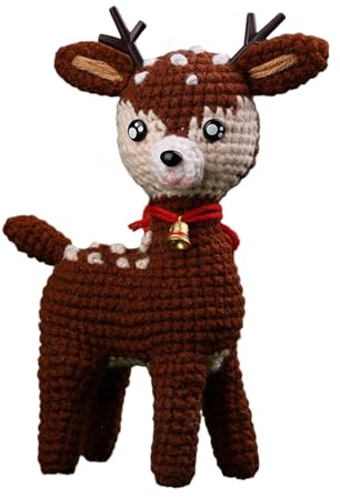 APLVFFZH Weihnachts Häkelsets, DIY Häkelpuppen Sets, Anhänger, Nähen, Basteln, Häkeln, Bastelset für Anfänger, Geschenk, REH