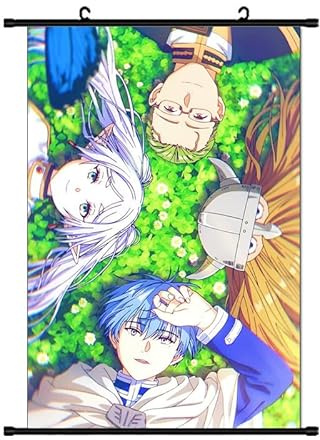 Frieren: Beyond Journey's End Poster Stark/Fern/Frieren Anime Scroll Poster Wallscroll Anime Malerei Bild Aufhänger Poster Zimmer Dekorative Poster Geschenk
