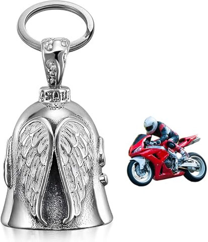 Clochette Moto Guardian Ride Bell, Porte-Bonheur Clochette Moto mit Boîte Cadeau, Collier, Porte-clés, Support, Bell Guardian Bell ou Porte-clés, Porte-Clés Moto, Porte-Bonheur pour Moto Accessoire