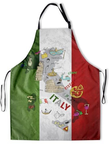 Giwawa Hairstylist Aprons for Women Funny Hair Cutting Aprons for Salons Home, Italian Flag, One size