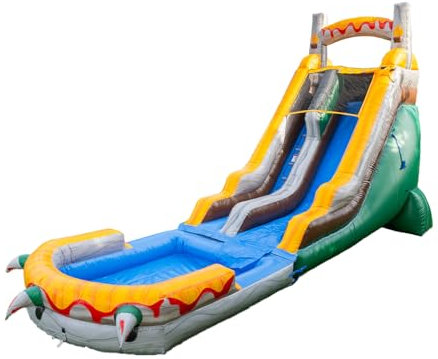 HeroKiddo 18ft T-Rex Commercial Inflatable Water Slide with Blower