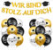 24 Stück Abschluss Luftballons mit Banner, Graduation Deko Set Schwarz Gold, Graduation Ballons Girlande, Abschluss Deko, für Bachelor Graduierung Party, Abitur Prüfung Bestanden, Abschlussfeier Deko