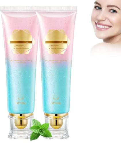 Niacinamide Whitening Toothpaste, 100g*2 Radiant Whitening Zahnpasta, Whitening Mousse Toothpaste, Zahnaufhellung Niacinamid Zahnpasta, fördert eine natürliche Zahnaufhellung&Frischer Atem (100g*2)