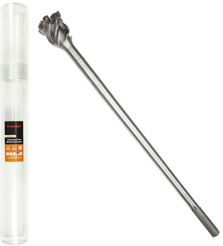 Keewaki Breakthrough Bit – SDS-max Thru-Hole Rotary Hammer Bit, 68mm x 600mm, Heavy-Duty Concrete Core for Masonry and Brick, Includes Storage Tube