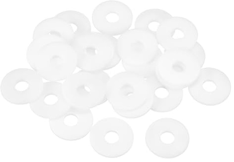 QUARKZMAN 25 Stück Kunststoff Unterlegscheiben M6x25x2mm, Runde Unterlegscheiben Flach Dichtscheiben aus Nylon Beilagscheiben Set für Schrauben Bolzen Mutter Gewindestange Griffe, Weiß