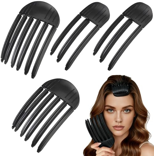 4 Piezas Clip de Volumen para Raíces, Pinzas para El Pelo sin Rastro | Clip de Pelo Voluminizador Peines de 3y6 Dientes,Pinzas para El Cabello Planas Pelo de Volumen Natural para Hombres y Mujeres