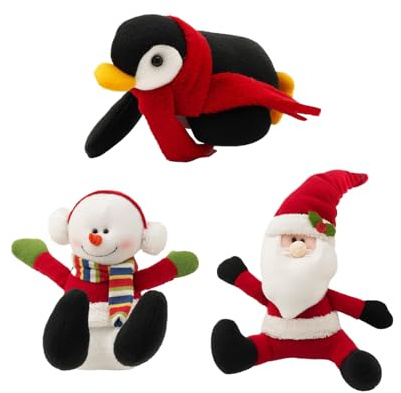 Zestivra di Babbo Natale – Decorazione per Scale, Peluche Natalizio, corrimano Natalizio, Decorazione da Appendere, Oggetto Festivo Accattivante | Zuv