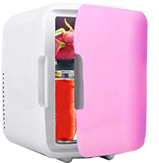 TVAFEDS Mini Fridge Portable 4L Car Freezer Fridge Refrigerator Home Dual Use Cooler Heater Universal Vehicle Parts(Pink)