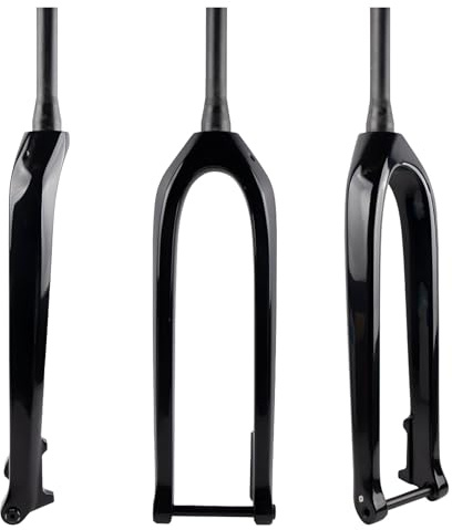 Forcella Rigida da 29'' con Tubo Conico da 1-1/2'' in Fibra di Carbonio Perno Passante 15X110mm Boost Freno A Disco Anteriore 694G (Nero Lucido)