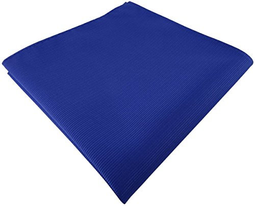 TigerTie Einstecktuch in royal blau einfarbig Uni Rips gemustert