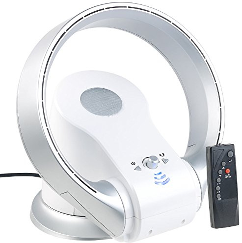 Sichler Haushaltsgeräte Rotorloser Ventilator: Rotorloser 360°-Tischventilator & Heizlüfter, Oszillation, bis 1.100 W (Ventilator mit Heizfunktion, blattloser, Hot)
