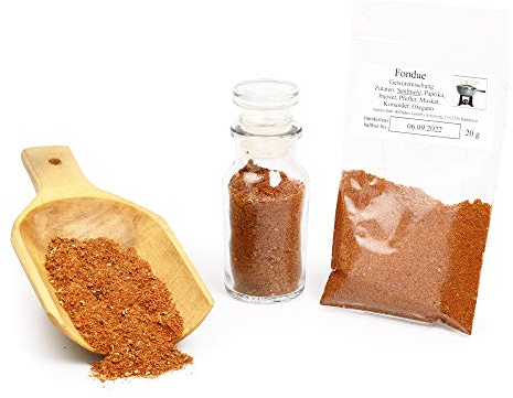 Fondue Gewürzmischung, Raclett und Fondue Mischung, Fondue Fleisch Gewürz, salzfrei, glutenfrei, 20g