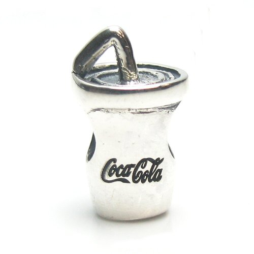 Argent sterling 925 Boisson froide Tasse de Coca Cola Perle pour bracelets européens pour charms.