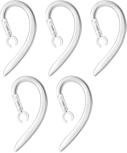 VSuRing Ear Hooks 360° Rotatable Multi-Dimensional Adjustable Soft Silicone Universal Bluetooth Headset Clips Anti-Slip Sports Clamp Loop Replacement 5Pcs 5mm
