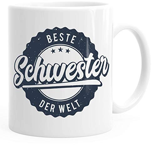 MoonWorks® Kaffee-Tasse Beste Schwester der Welt Geschenk-Tasse weiß unisize