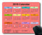 2019 Kalender-Mauspad nach Kundenwunsch, Kalenderschreibtisch Gaming-Mauspads, Kalenderplaner 2019 mit Feiertagsdetails