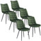 WOLTU Esszimmerstühle 6er Set Küchenstuhl Polsterstuhl Wohnzimmerstuhl Sessel mit Rückenlehne, Sitzfläche aus Samt, Metallbeine, Dunkelgrün BH142dgn-6