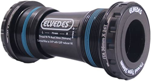 Elvedes Boitier De Pédalier Ita 24mm + Spacer Gxp e-cykel pedalbox, Schwarz, Standard