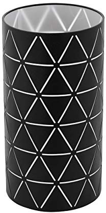 EGLO Tischlampe Ramon, 1 flammige Tischleuchte Modern, Nachttischlampe aus Stahl, Wohnzimmerlampe in Schwarz, Weiß, Lampe mit Schalter, E27 Fassung