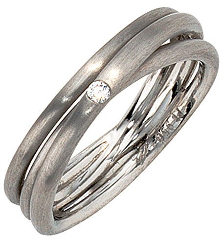 Jobo Damen-Ring aus 950 Platin matt mit Diamant Größe 50