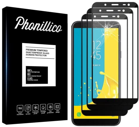 PHONILLICO [Pack de 3] Verre Trempe pour SAMSUNG GALAXY J6 2018 - J600 - Film Protection 100% Intégral Ecran Verre Trempe Resistant [Lot de 3] Vitre Protecteur Anti Rayure