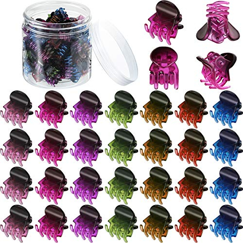 100 Stücke Mini Haarklammer Kunststoff Haarklammern Nadel Klemmen mit Einer Box Kleine Haarklammern für Mädchen und Damen (Mehrfarbig)