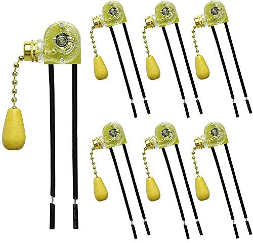 RUNCCI-YUN 6Pcs Ceiling Fan Lamp On/Off, Pull Switch Home Fan Lamp Wall Light Replacement Pull Chain Cord Switch