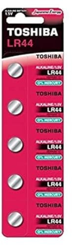 Toshiba LR44 AG13 1.5V Alkaline 5 batteries (0% Mercury)