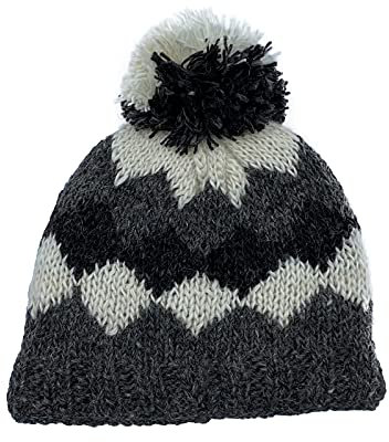 Hollert Unisex Strickmütze Oslo Modell 02 Merinowolle Wintermütze mit Bommel