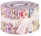 perfeclan 36 Stück Jelly Rolls Stoff, 6,25 x 100 cm Jelly Roll Up, Baumwollstoff, Blumen Jelly Rolls Stoffstreifen Baumwolle Jelly Rolls Patchwork Stoffe für Patchwork, Näharbeiten, Handwerk - Blumen