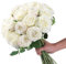 Floweroyal 12 Stück künstliche Rosen Seidenblumen mit langem Stiel Gefälschter Rosenstrauß für Hochzeitsstrauß Blumengesteck Heim Garten Tabelle Dekor (Weiß)