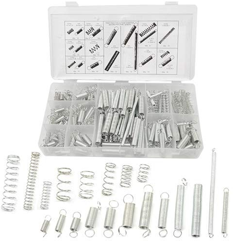 BGTXINGI 200 Stücke 20 Arten Verzinkter Stahl Schraubenfeder Draht Metall Verlängerungs- und Druckfeder Reparaturwerkzeug Sortiment Kit