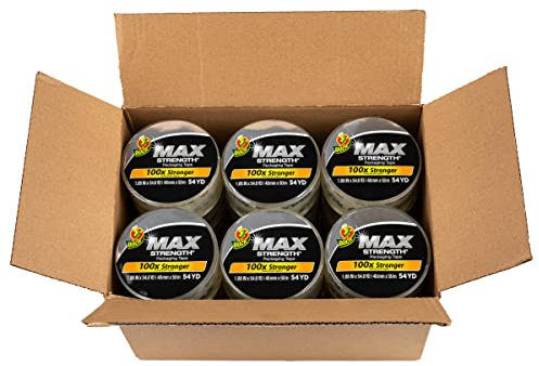 Duck Verpackungsband für unterwegs Nachfüllen, Versand und Versand, 3 Zoll Kern, transparent, 4,8 x 54,6 m, 24 Rollen (287735)