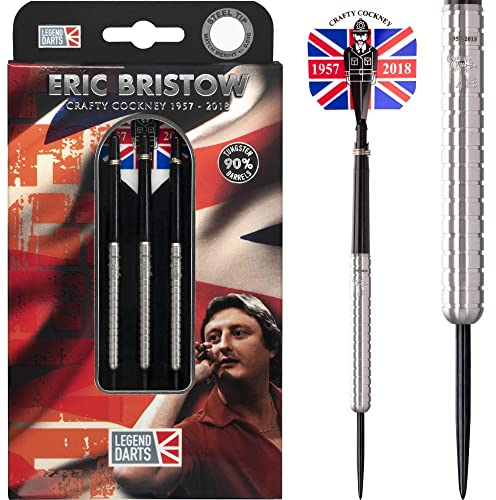 Legend Darts D0868 | Eric Bristow Original Crafty Cockney | Premium 90% Wolframstahl Spitze Dart-Set | 23g