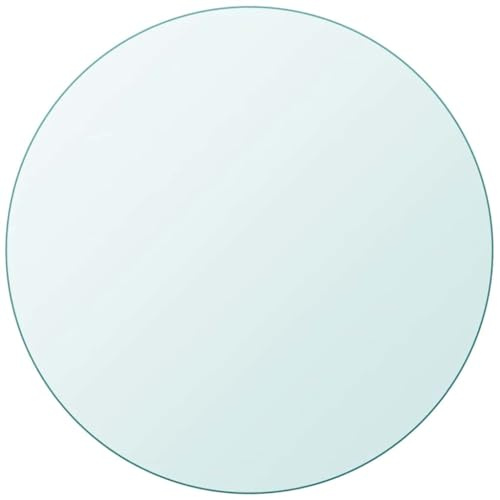 HIGSOSE Dessus de Table Transparent Résistant en Verre Trempé 800 mm, Design Simple et Clair, Dessus de Table à Manger, Facile à Nettoyer